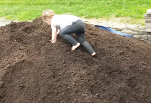 Our helpers on the  annual garden soil delivery